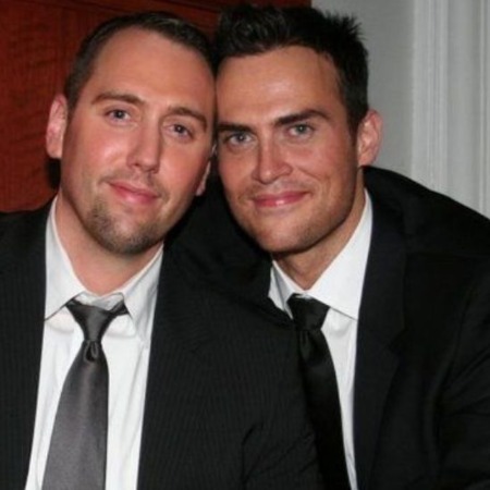 Monte Lapka and his ex-husband Cheyenne Jackson.